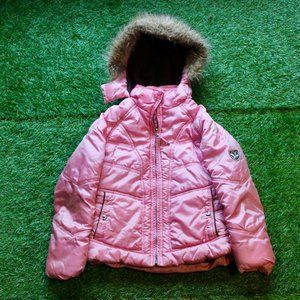 Pink Hawke & Co Outfitter Girls Size 6 Puffer Coat with a Hood
